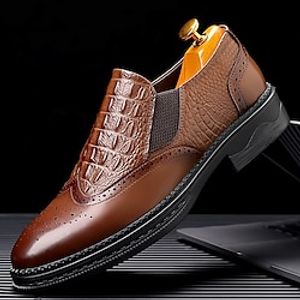 Men's Oxfords Formal Shoes Dress Shoes Dress Loafers Business Casual Daily Office  Career Cowhide Massage Comfortable Wear Resistance Black Brown Summer Spring Fall Lightinthebox