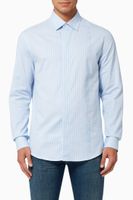 Striped Logo Tape Shirt in Cotton Jacquard - thumbnail