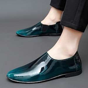 Men's Loafers  Slip-Ons Comfort Loafers British Style Plaid Shoes Comfort Shoes Casual British Daily Party  Evening Patent Leather Green Red Blue Gradient Fall Spring Lightinthebox
