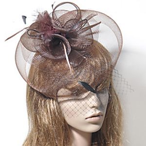 Elegant Retro Tulle Fascinators with Feather / Flower 1 Piece Special Occasion / Party / Evening Headpiece miniinthebox