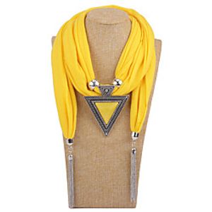 Women's Statement Necklace Scarf Necklace Tassel Unique Design Ethnic Fashion Trendy Fabric Blue Yellow Blushing Pink Red Gray 40 cm Necklace Jewelry For Street Prom Beach Festival miniinthebox