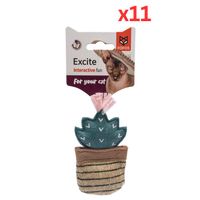 FOFOS Dark Green Cactus Cat Toy (Pack Of 11)