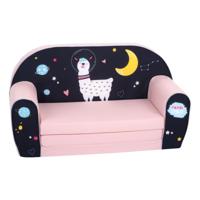 Delsit Lama In Space Kids' Sofa Bed Light Pink - thumbnail