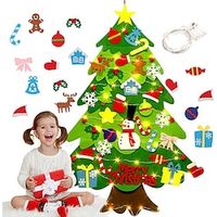Felt Christmas Tree DIY Christmas Decoration Children's Puzzle Felt Christmas Tree Toys Christmas Tree Lightinthebox - thumbnail