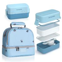 Eazy Kids Lunch Box And Lunch Bag Set - Blue