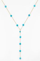 Y Necklace with Turquoise in 18kt Yellow Gold - thumbnail