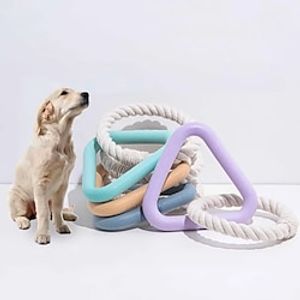 Triangle Cotton Rope Pull Ring Pull TPR Rubber Pet Tug Of War Dog Toy Bite Resistant Molar Dog Toy miniinthebox