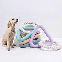 Triangle Cotton Rope Pull Ring Pull TPR Rubber Pet Tug Of War Dog Toy Bite Resistant Molar Dog Toy miniinthebox - thumbnail