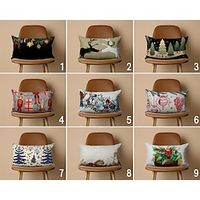 Christmas Lumbar Pillow Xmas Decorative Toss Pillows Cover 1PC Soft Cushion Case Pillowcase for Bedroom Livingroom Sofa Couch Chair miniinthebox