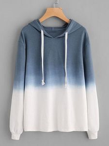 Fashion colouring dradigent loose long sleeves hoodie