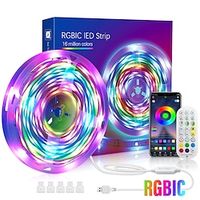 LED Smart Strip USB 5050RGBIC APP Control Music Synchronization with Remote Control for Bedroom TV Backlight Ceiling Game Room miniinthebox - thumbnail