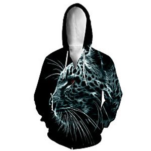 Men's Zip Up Hoodie Sweatshirt Animal 3D Casual Daily 3D Print Casual Hoodies Sweatshirts  Black Lightinthebox