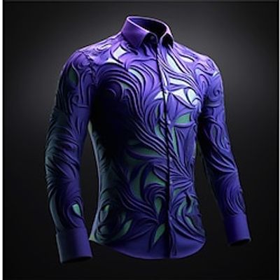 Optical Illusion Line Vintage Abstract Men's Shirt Outdoor Street Casual Daily Fall Winter Turndown Long Sleeve Yellow Purple Green S M L Shirt miniinthebox Optical Illusion Line Vintage Abstract Men's Shirt Outdoor Street Casual Daily Fall Winter Turndown Long Sleeve Yellow Purple Green S M L Shirt miniinthebox