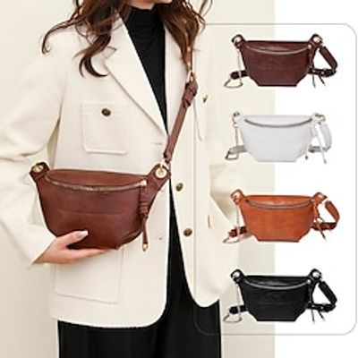 Women's Crossbody Bag Chest Bag Belt Bag PU Leather Daily Zipper Large Capacity Waterproof Solid Color Black White Brown Lightinthebox Women's Crossbody Bag Chest Bag Belt Bag PU Leather Daily Zipper Large Capacity Waterproof Solid Color Black White Brown Lightinthebox