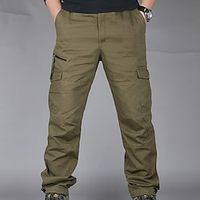 Men's Cargo Pants Trousers Leg Drawstring Multi Pocket Camouflage Comfort Outdoor Daily Going out Cotton Blend Fashion Streetwear Black Army Green Lightinthebox - thumbnail