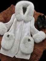 Warm Winter Long Sleeve Hooded Faux Fur Coat