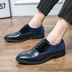 Men's Oxfords Derby Shoes Suede Shoes Dress Shoes Walking Business British Gentleman Wedding Office Career Party Evening Synthetic leather Comfortable Lace-up Black Dark Blue Spring Lightinthebox