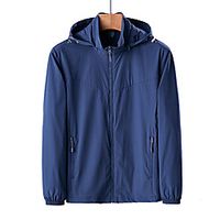 Men's Hoodie Jacket Waterproof Hiking Jacket Hiking Windbreaker Autumn  Fall Spring Summer Outdoor Solid Color Waterproof UV Sun Protection Windproof Quick Dry Jacket Hoodie Top Elastane Full Zip Lightinthebox - thumbnail