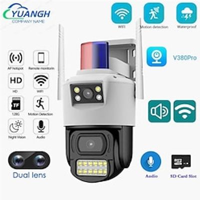 2MP Dual Lens Security WIFI Camera Outdoor V380 Pro Smart Home Waterproof Wireless Speed Dome CCTV Camera Auto Tracking Lightinthebox