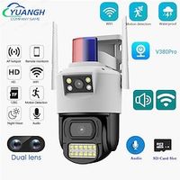 2MP Dual Lens Security WIFI Camera Outdoor V380 Pro Smart Home Waterproof Wireless Speed Dome CCTV Camera Auto Tracking Lightinthebox - thumbnail