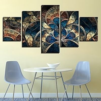 5 Panels Abstract Flower Prints Modern Wall Art Wall Hanging Gift Home Decoration Rolled Canvas Unframed Unstretched Painting Core miniinthebox