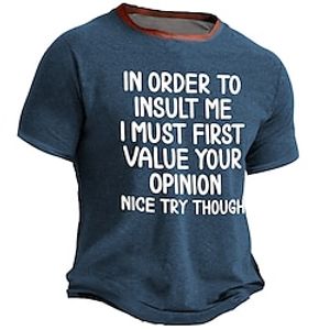 Graphic Letter Daily Designer Retro Vintage Men's 3D Print T shirt Tee Sports Outdoor Holiday Going out T shirt Navy Blue Army Green Dark Blue Short Sleeve Crew Neck Shirt Spring  Summer Clothing Lightinthebox