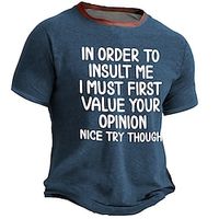 Graphic Letter Daily Designer Retro Vintage Men's 3D Print T shirt Tee Sports Outdoor Holiday Going out T shirt Navy Blue Army Green Dark Blue Short Sleeve Crew Neck Shirt Spring  Summer Clothing Lightinthebox - thumbnail