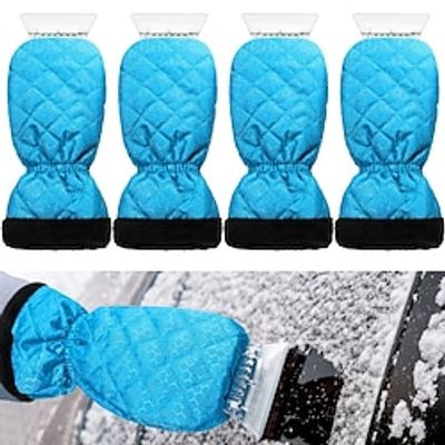 Ice Scraper Mitt with Glove for Car Windshield Snow Scraper Remover with Fleece Glove Waterproof Snow Removal for Cars with Foam Grip for Window Auto Winter Lightinthebox