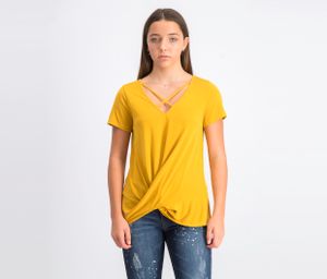 Womens Criss-cross Tops  Mustard