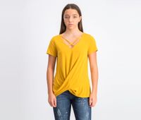 Womens Criss-cross Tops  Mustard - thumbnail