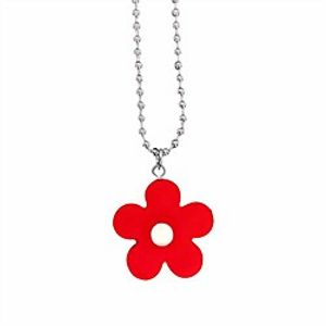 clay flowers pendant necklace boho colorful silicone daisy flower necklace sweet cute bohemian clavicle necklaces for women girls jewelry-red Lightinthebox