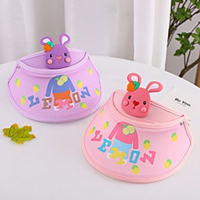 1pcs Kids  Toddler Unisex Active Birthday  Casual  Daily Wear Rabbit Cartoon  Letter  Animal Stylish  Print Polyester Hats  Caps Blue  Purple  Yellow S Lightinthebox
