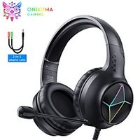 Onikuma X35 Headset Wired Headphones For Switch Stereo RGB Gaming Headset Over Ear Earphones With HD Mic For PS4 PS5 Xbox Games Lightinthebox - thumbnail