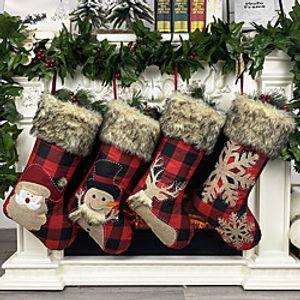 Christmas Ornaments Burlap Socks Large Size Santa Snowman Gift Socks Candy Socks Gift Bag miniinthebox