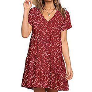 Women's Swing Dress Short Mini Dress Black gray Green Blue White Black Pink Wine Light Red Fuchsia Gray Sleeveless Polka Dot Print Butterfly Pocket Print Spring Summer V Neck Stylish Casual 2022 S M miniinthebox
