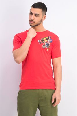 Mens Air Force Veteran Print T-Shirt Red Combo Mens Air Force Veteran Print T-Shirt Red Combo