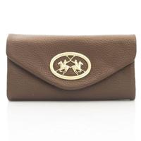 La Martina Elegant Brown Leather Wallet with Flap Closure (LA-22965)