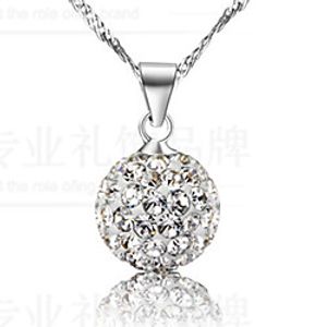 crystals disco ball pendant necklace white gold plated for women miniinthebox