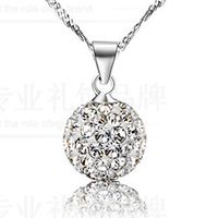 crystals disco ball pendant necklace white gold plated for women miniinthebox - thumbnail