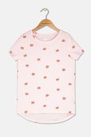 Kids Girls All Over Print Short Sleeve T-Shirt  Pink - thumbnail