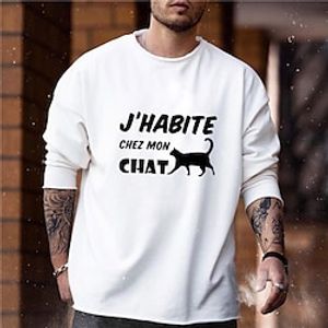 Men's T shirt Tee Hot Stamping Graphic Patterned Letter Crew Neck Street Daily Print Long Sleeve Tops Designer Casual Fashion Comfortable White miniinthebox