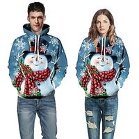 Snowman Ugly Christmas Sweater  Sweatshirt Hoodie Print Front Pocket Graphic Hoodie For Men's Women's Unisex Adults' 3D Print 100% Polyester Party Lightinthebox - thumbnail