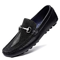 Men's Loafers  Slip-Ons Leather Shoes Tassel Loafers Dress Loafers Business Casual Classic Daily Party  Evening Nappa Leather Cowhide Non-slipping Wear Proof Booties / Ankle Boots Black Spring miniinthebox - thumbnail