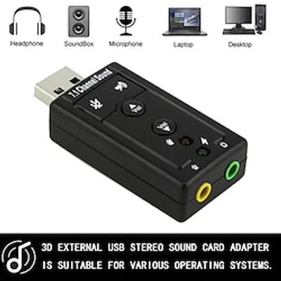 High Quality Mini USB 2.0 Mic 7.1 Sound Track Speaker Audio Headset Microphone 3.5mm Jack Converter 3D Audio Sound Card Adapter For Notebook miniinthebox High Quality Mini USB 2.0 Mic 7.1 Sound Track Speaker Audio Headset Microphone 3.5mm Jack Converter 3D Audio Sound Card Adapter For Notebook miniinthebox