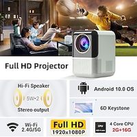 Portable Movie Projector WiFi Outdoor Projector Support Full HD 1080P for Home Theater Outdoor Mini Projector Android 10  LED Video Beamer Wifi Home Theater Compatible with USB HDMI AV Lightinthebox - thumbnail