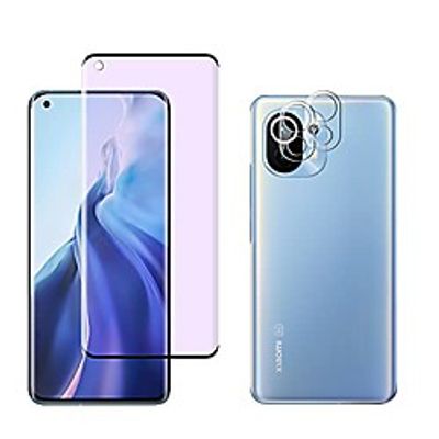 fiimoo tempered glass compatible with xiaomi mi 11 5g, anti blue light protective film  camera protective film [1  2 pieces] [blocks excessive harmful blue light  uv] anti blue light xiaomi mi 11 Lightinthebox