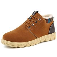 Men Brogue Plush Lining Lace Up Ankle Boots