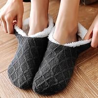Women's Warm Solid Color Floor Socks Non Slip Plush Knitted Coral Fleece Socks No Show Socks Lightinthebox - thumbnail
