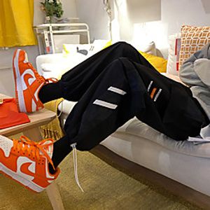 Men's Casual  Sporty Streetwear Comfort Outdoor Casual Daily Jogger Pants Tactical Cargo Trousers Pants Graphic Full Length Pocket Reflective Strip Gray Black Lightinthebox