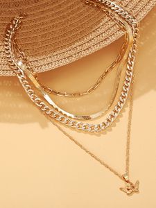 Gold Alloy Angel Pendant Multi-layer Necklace